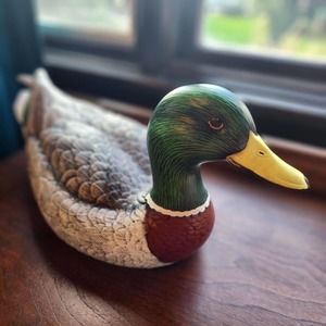 Porcelain Duck, Drake. Hand-Painted, Large! Decor, Hunters, Aviary, Birds